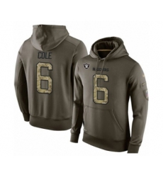 Football Men's Oakland Raiders #6 A.J. Cole Green Salute To Service Pullover Hoodie