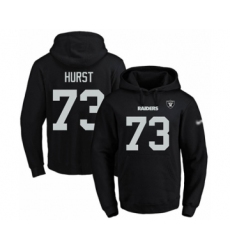 Football Men's Oakland Raiders #73 Maurice Hurst Black Name & Number Pullover Hoodie