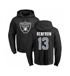 Football Oakland Raiders #13 Hunter Renfrow Black Name & Number Logo Pullover Hoodie