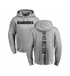 Football Oakland Raiders #15 J. Nelson Ash Backer Pullover Hoodie