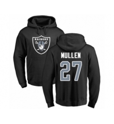Football Oakland Raiders #27 Trayvon Mullen Black Name & Number Logo Pullover Hoodie