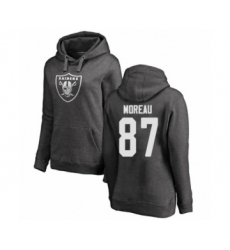 Football Women's Oakland Raiders #87 Foster Moreau Ash One Color Pullover Hoodie