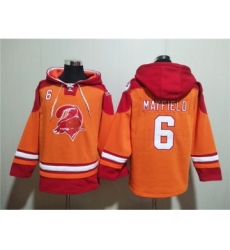 Men's Tampa Bay Buccaneers #6 Baker Mayfield Orange Red Ageless Must-Have Lace-Up Pullover Hoodie