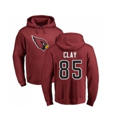 Football Arizona Cardinals #85 Charles Clay Maroon Name & Number Logo Pullover Hoodie