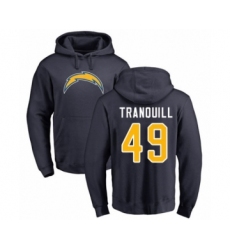 Football Los Angeles Chargers #49 Drue Tranquill Navy Blue Name & Number Logo Pullover Hoodie
