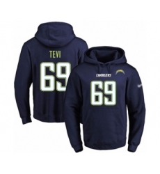Football Men's Los Angeles Chargers #69 Sam Tevi Navy Blue Name & Number Pullover Hoodie