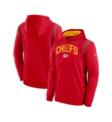 Men's Kansas City Chiefs Red Sideline Stack Performance Pullover Hoodie