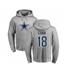 Football Dallas Cowboys #18 Randall Cobb Ash Name & Number Logo Pullover Hoodie