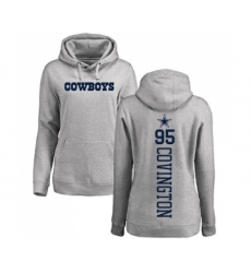 Football Women's Dallas Cowboys #95 Christian Covington Ash Backer Pullover Hoodie