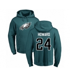 Philadelphia Eagles #24 Jordan Howard Green Name & Number Logo Pullover Hoodie