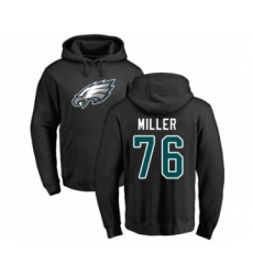 Philadelphia Eagles #76 Shareef Miller Black Name & Number Logo Pullover Hoodie