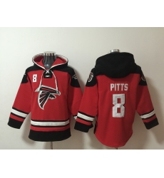 Men's Atlanta Falcons #8 Kyle Pitts Red Ageless Must-Have Lace-Up Pullover Hoodie