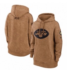 Women's New York Jets Nike Brown 2023 Salute to Service Pullover Hoodie