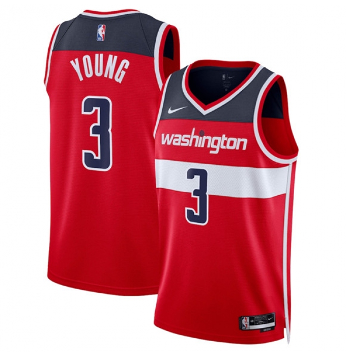 Men's Washington Wizards #3 CJ McCollum Red Icon Edition Stitched Basketball Jersey
