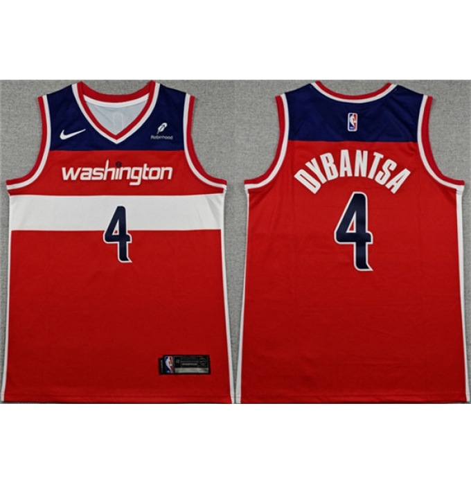 Men's Washington Wizards #4 AJ Dybantsa Red 2026 Draft Icon Edition Stitched Jersey