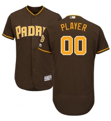 Men's San Diego Padres Majestic Brown Alternate Flex Base Authentic Collection Custom Jersey