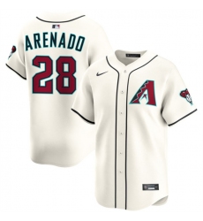 Men's Arizona Diamondbacks #28 Nolan Arenado Cream Home Limited Stitched Baseball Jersey