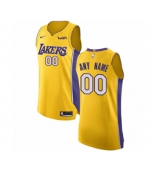 Men's Los Angeles Lakers Customized Authentic Gold Home Basketball Jersey - Icon Edition