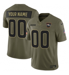 Men's Denver Broncos Active Player Custom Olive 2025 Salute to Service Limited Football Stitched Jersey