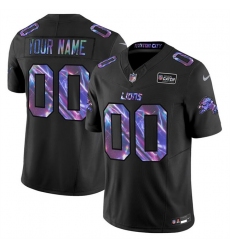 Men's Detroit Lions Active Player Custom Black 2025 Crucial Catch F.U.S.E. Vapor Limited Football Stitched Jersey