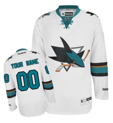 Women's Reebok San Jose Sharks Customized Authentic White Away NHL Jersey