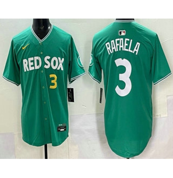 Men's Boston Red Sox #3 Ceddanne Rafaela Name Green 2025 City Connect Limited Jersey