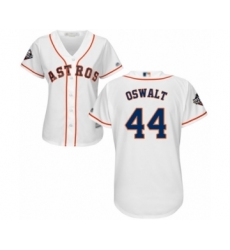 Women's Houston Astros #44 Roy Oswalt Authentic White Home Cool Base 2019 World Series Bound Baseball Jersey