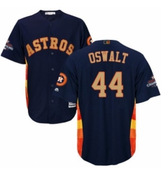 Youth Majestic Houston Astros #44 Roy Oswalt Authentic Navy Blue Alternate 2018 Gold Program Cool Base MLB Jersey