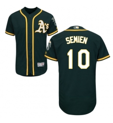 Men's Majestic Oakland Athletics #10 Marcus Semien Green Alternate Flex Base Authentic Collection MLB Jersey