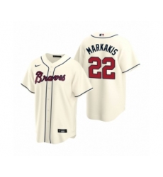Men's Atlanta Braves #22 Nick Markakis Nike Cream 2020 Replica Alternate Jersey