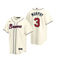 Men's Nike Atlanta Braves #3 Dale Murphy Cream Alternate Stitched Baseball Jersey