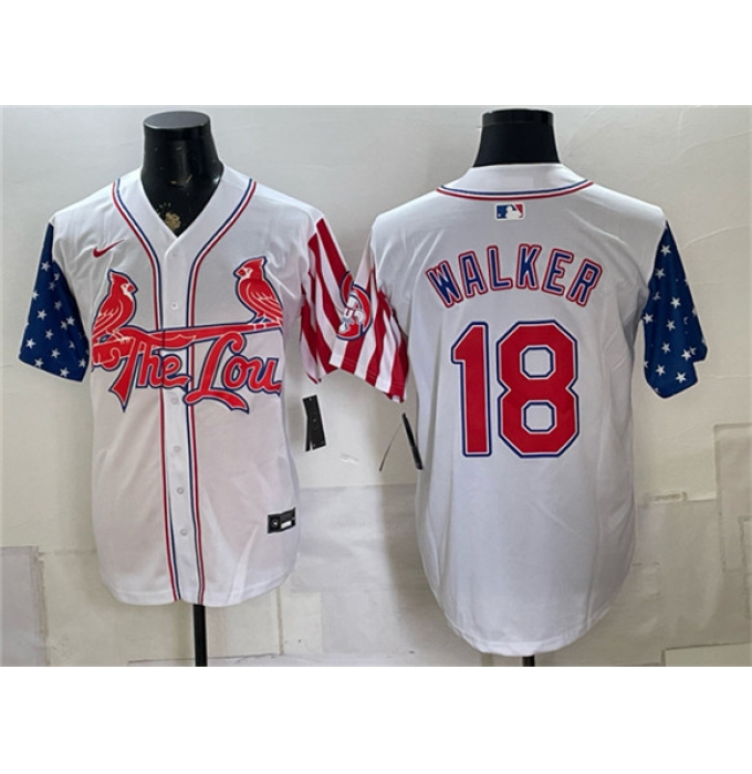 Men's St. Louis Cardinals #18 Jordan Walker 2026 White Independence Day Vapor Limited Stitched Baseball Jersey