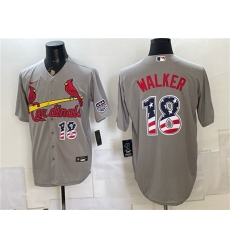 Men's St. Louis Cardinals #18 Jordan Walker Gray USA 250 Fourth of July Stitched Baseball Jersey