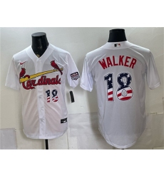Men's St. Louis Cardinals #18 Jordan Walker White USA 250 Fourth of July Stitched Baseball Jersey