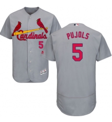 Men's Majestic St. Louis Cardinals #5 Albert Pujols Grey Road Flex Base Authentic Collection MLB Jersey