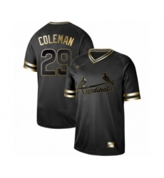 Men's St. Louis Cardinals #29 Vince Coleman Authentic Black Gold Fashion Baseball Jersey