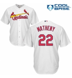 Men's Majestic St. Louis Cardinals #22 Mike Matheny Replica White Home Cool Base MLB Jersey