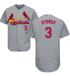 Men's Majestic St. Louis Cardinals #3 Jedd Gyorko Grey Road Flex Base Authentic Collection MLB Jersey