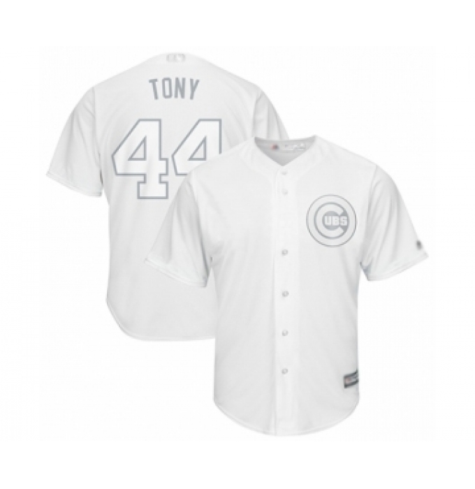 Men's Chicago Cubs #44 Anthony Rizzo  Tony  Authentic White 2019 Players Weekend Baseball Jersey