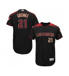 Men's Arizona Diamondbacks #21 Zack Greinke Black Alternate Authentic Collection Flex Base Baseball Jersey