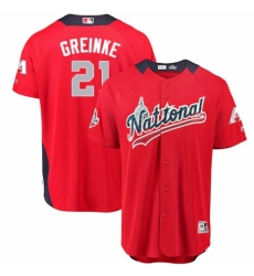 Youth Majestic Arizona Diamondbacks #21 Zack Greinke Game Red National League 2018 MLB All-Star MLB Jersey