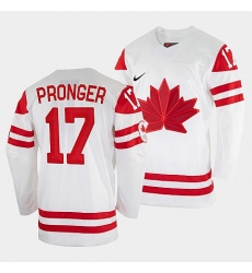 Men's Chris Pronger Canada Hockey White 2022 Winter Olympic #17 Salt Lake City Jersey