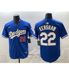 Men's Los Angeles Dodgers #22 Clayton Kershaw Royal Limited Stitched Baseball Jersey