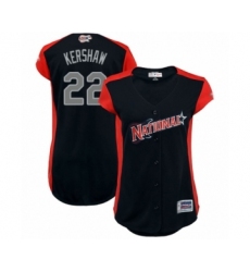 Women's Los Angeles Dodgers #22 Clayton Kershaw Authentic Navy Blue National League 2019 Baseball All-Star Jersey