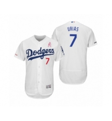 Men's Julio Urias Los Angeles Dodgers #7 White 2019 Mothers Day Flex Base Home Jersey
