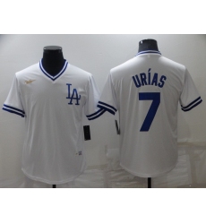 Men's Nike Los Angeles Dodgers #7 Julio Urias White Throwback Jersey