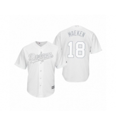 Men's Los Angeles Dodgers #18 Kenta Maeda Maeken White 2019 Players Weekend Replica Jersey