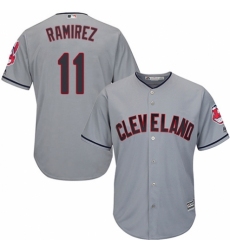 Youth Majestic Cleveland Indians #11 Jose Ramirez Authentic Grey Road Cool Base MLB Jersey