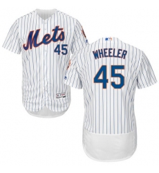 Men's Majestic New York Mets #45 Zack Wheeler White Home Flex Base Authentic Collection MLB Jersey
