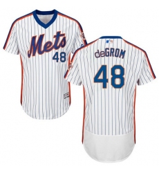 Men's Majestic New York Mets #48 Jacob deGrom White Alternate Flex Base Authentic Collection MLB Jersey